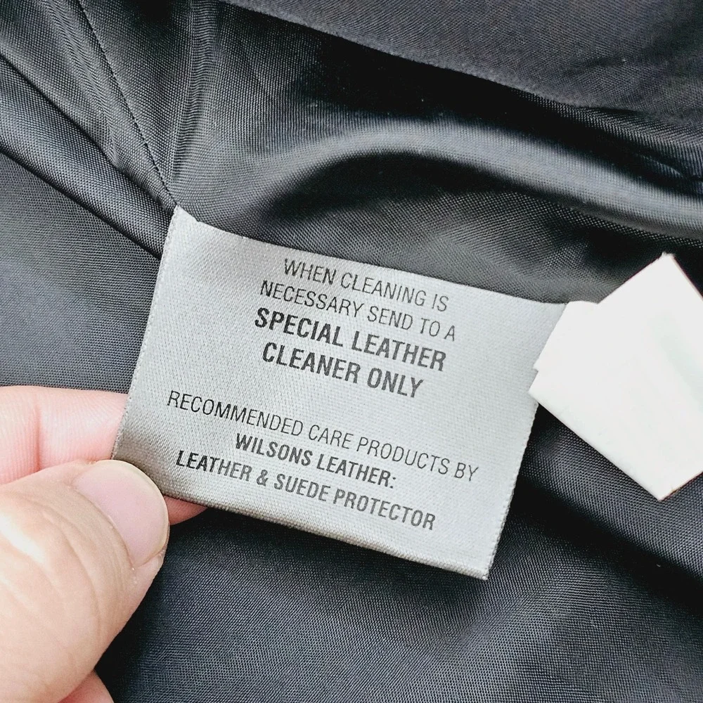Wilsons Leather Jacket Mens‎ 2XL Black Genuine Leather Full Zip Collared Moto